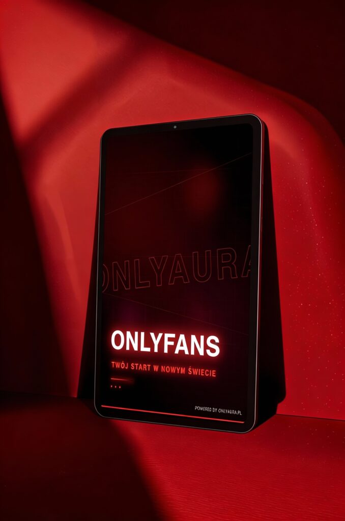 Tablet z okładką darmowego ebooka OnlyAura: OnlyFans - Twój start w nowym świecie
